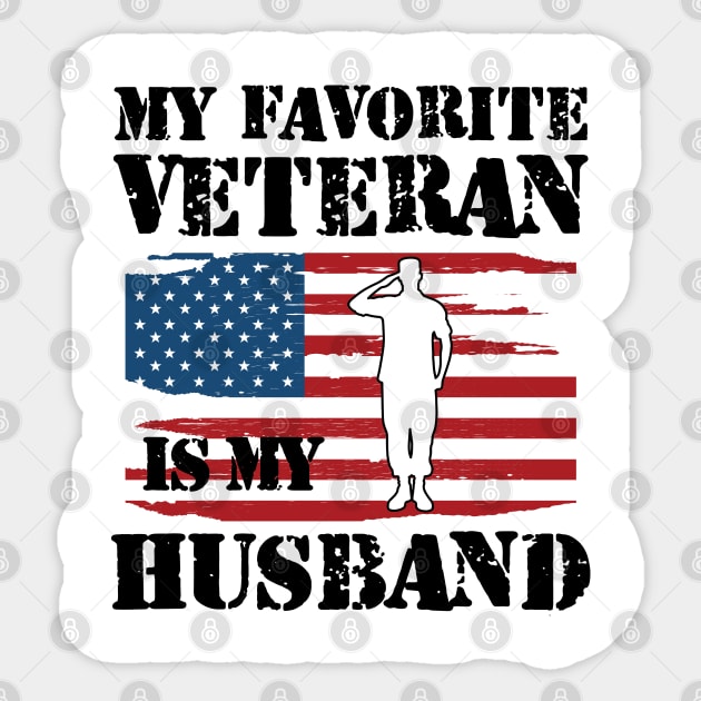 Veterans Wife - My favorite veteran is my husband Sticker by KC Happy Shop